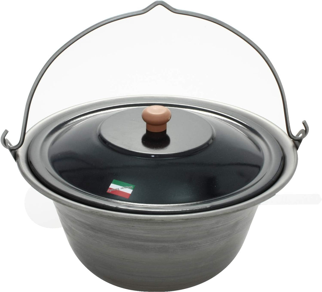 GRILLPLANET Gulaschkessel 15 Liter Eisen und Deckel, original in Ungarn hergestellt