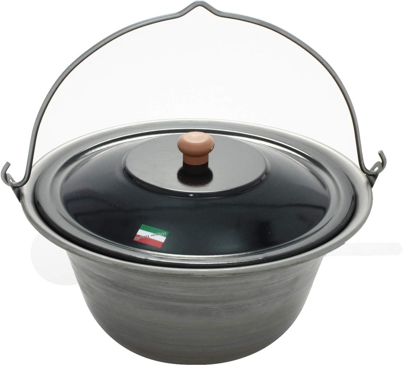 GRILLPLANET Gulaschkessel 15 Liter Eisen und Deckel, original in Ungarn hergestellt