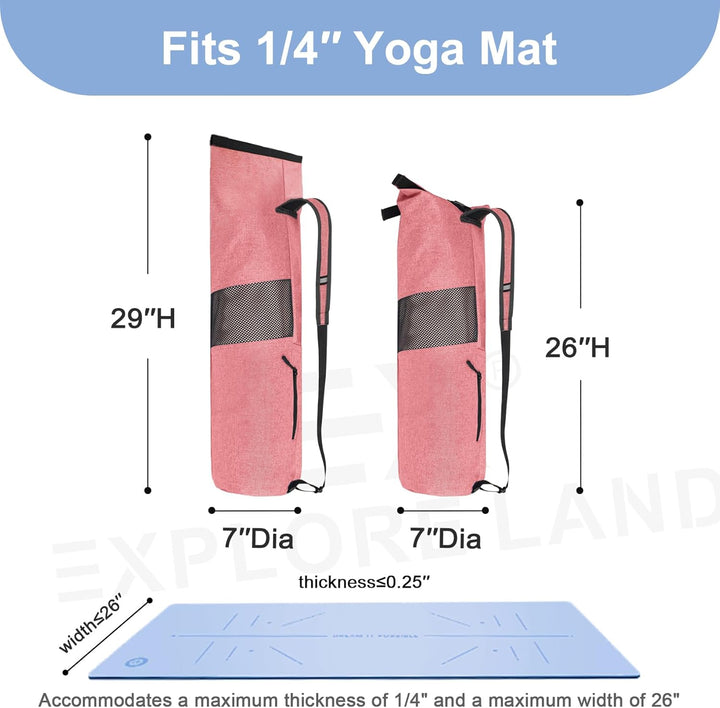 Explore Land Oxford Yogamatte Aufbewahrungstasche mit atmungsaktivem Fenster und grosser Tasche für