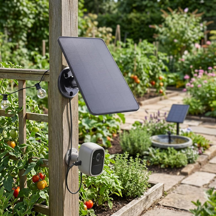 Solarpanel, Wasserdichtes 10-W-Akkuladegerät, Micro-USB-Kamera-Lade-Solarpanel mit 360° Verstellbare