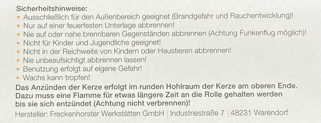 12x Fackel Klopapierrolle in Wachs getränkt - für Draussen als Gartenfackel