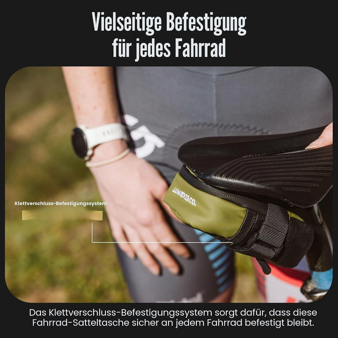 Lumiere &amp; Co. Ultra Kleine Fahrradsatteltasche – 0,2L | 5″ × 3″ × 1″ | Sehr minimalistisches Design,