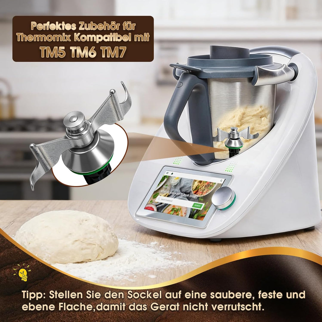 Teigmesser für Thermomix TM7 TM6 TM5,Edelstahl Teigmischmesser,Kompatibel mit Vorwerk Thermomix Küch