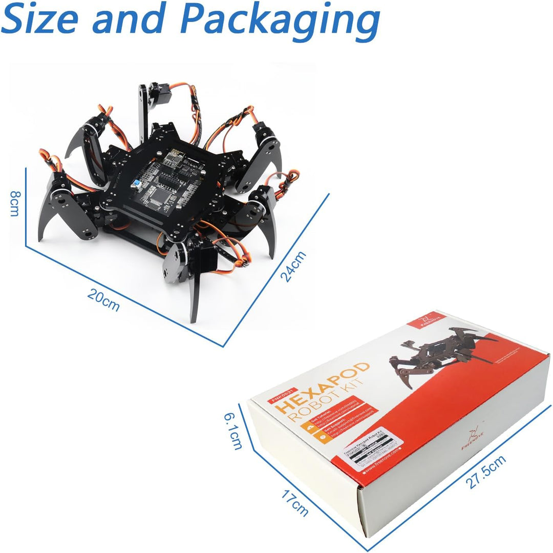 FREENOVE Hexapod Robot Kit (Compatible with Arduino IDE), App Remote Control, Walking Crawling Twist