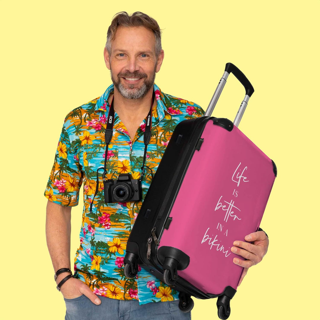 Koffer gross Trolley Rollkoffer Reisekoffer mit 4 Rollen Fotokoffer - Das Leben ist Besser in einem