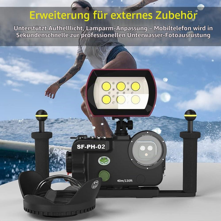 Sea frogs Waterproof Case, 130ft/40m Underwater Full Sealed Cover Snowproof Shockproof Dirtproof IPX