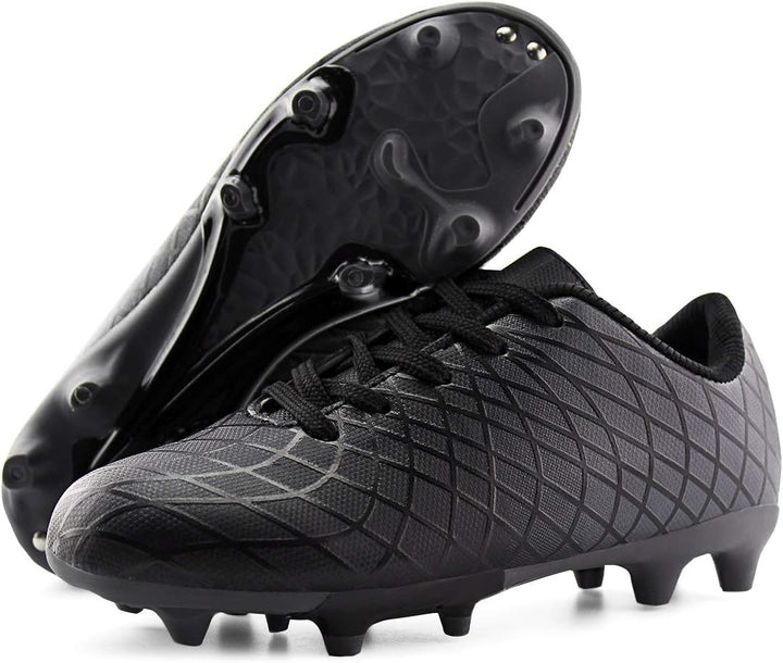 JABASIC Kinder Soccer Boots Jungen Mädchen Sportlich Draussen Fussballschuh 33 EU Schwarz, 33 EU Sch