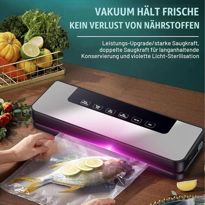 Vakuumiergerät, 5 in 1 Vakuumierer Folienschweissgerät mit 10 Vakuumierbeutel, Automatischer Lebensm