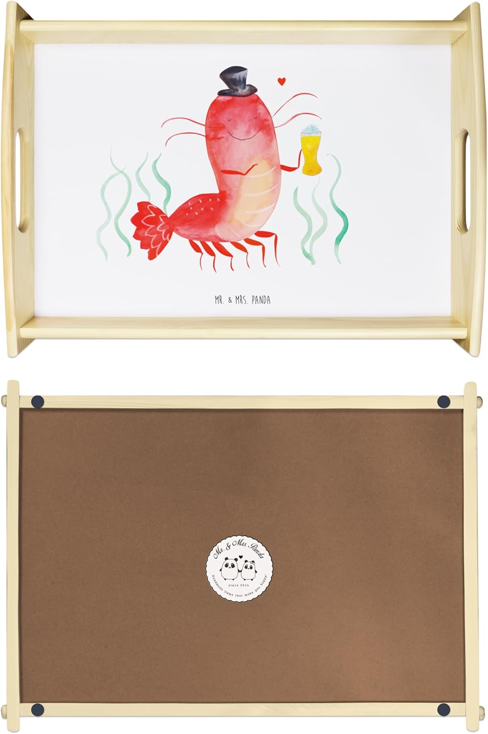 Mr. & Mrs. Panda Tablett Hummer Weizen - Geschenk, Wirtschaft, Bier, Meer, Junggeselle, Gasthaus, Kn