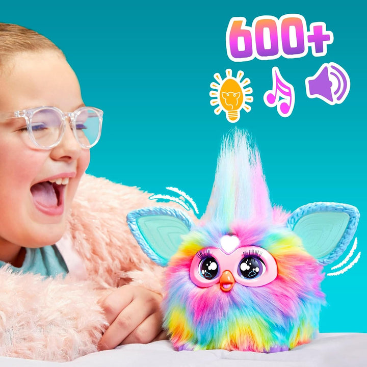Furby Tie Dye, 15 Mode-Accessoires, interaktive Plüschtiere für 6-jährige Mädchen &amp; Jungen &amp; Up, Spr