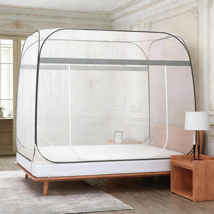 Moskitonetz Bett,150X200cm Moskitonetz Bett Pop Up,Zusammenklappbares Mosquito Net Bed,Faltbares Ant