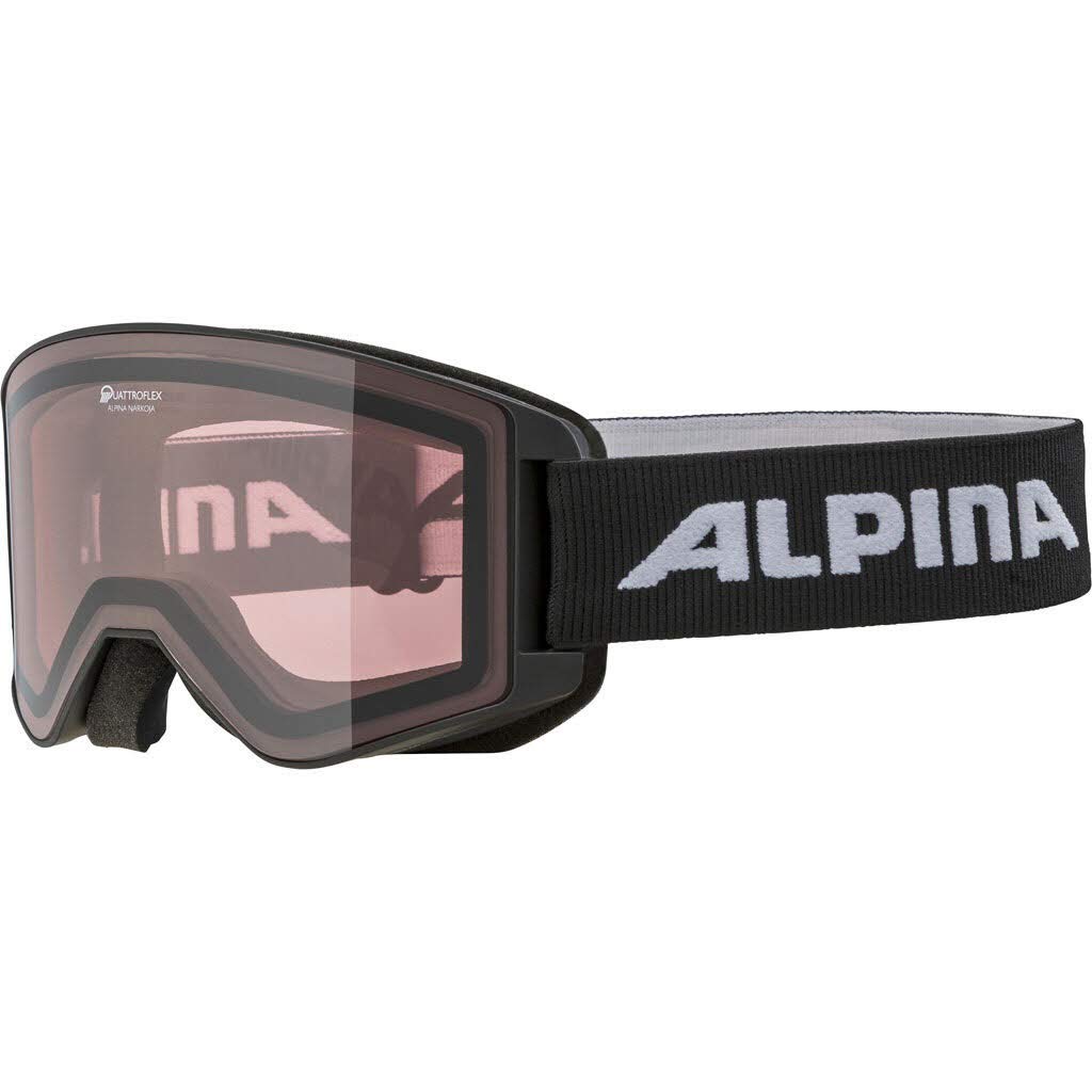 Alpina Unisex Narkoja Q Skibrille (1er Pack) Einheitsgrösse Schwarz-Rosa, Einheitsgrösse Schwarz-Ros