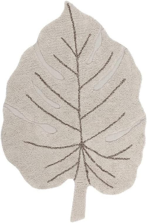 Lorena Canals Maschinenwaschbarer Teppich Monstera Natural 100% natürliche Baumwolle Base: recycelte
