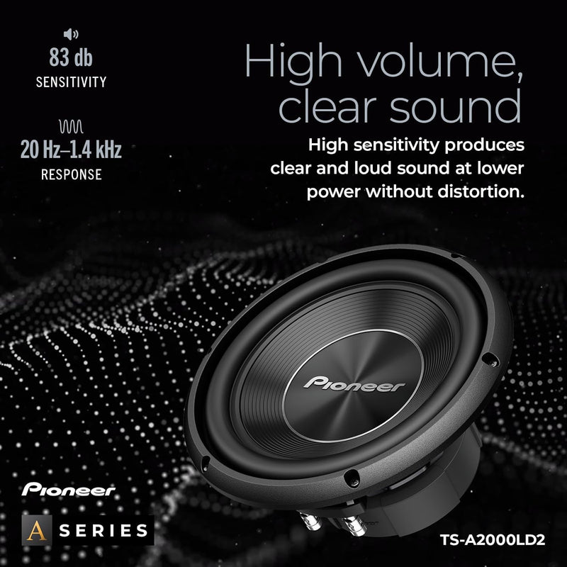 Pioneer TS-A2000LD2 Passiv Subwoofer, leistungsstarker Subwoofer mit 700 W Maximalleistung, 20 cm, 6