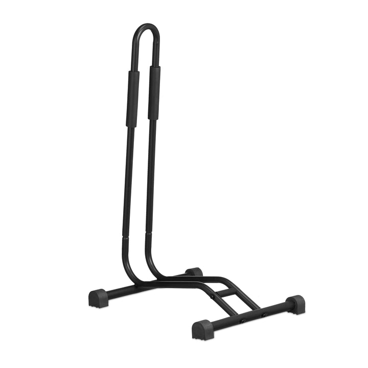 Relaxdays Fahrradständer Boden, für Reifenbreite bis 2,5", Fahrrad Ausstellungsständer, Vorder-&amp; Hin