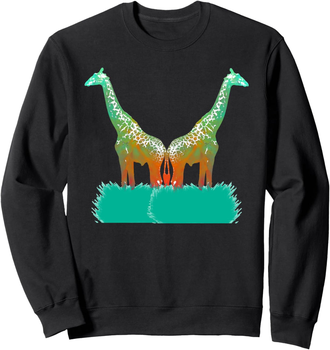 T-Shirt mit Giraffenmotiv, Aquarell-Tier-Grafik Sweatshirt