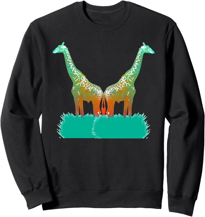 T-Shirt mit Giraffenmotiv, Aquarell-Tier-Grafik Sweatshirt