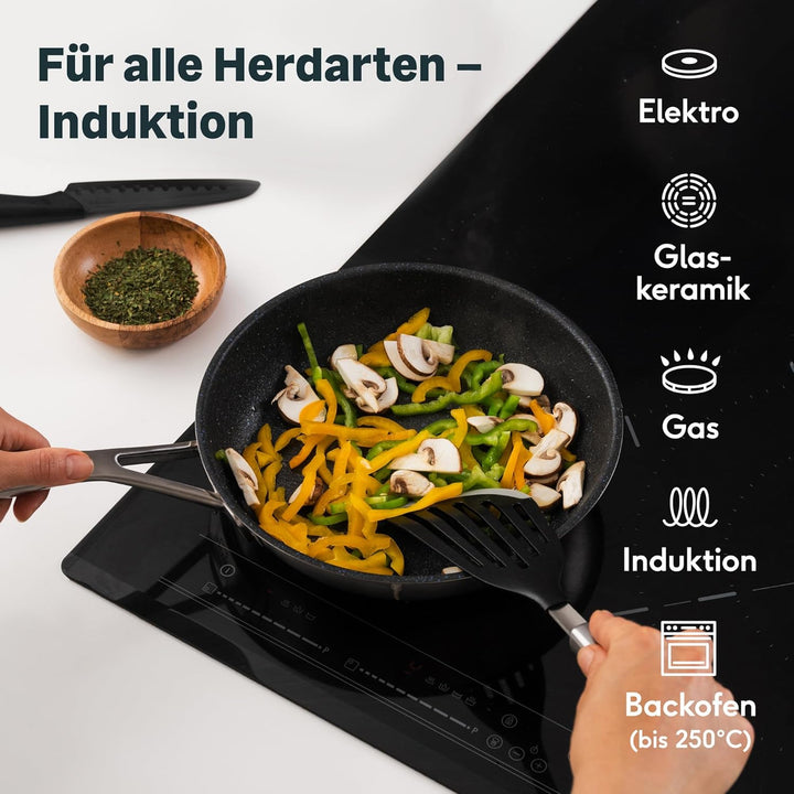 SILBERTHAL Bratpfanne Induktion 20 cm - Beschichtete Pfanne - Edelstahl - Für alle Herdarten und Ofe