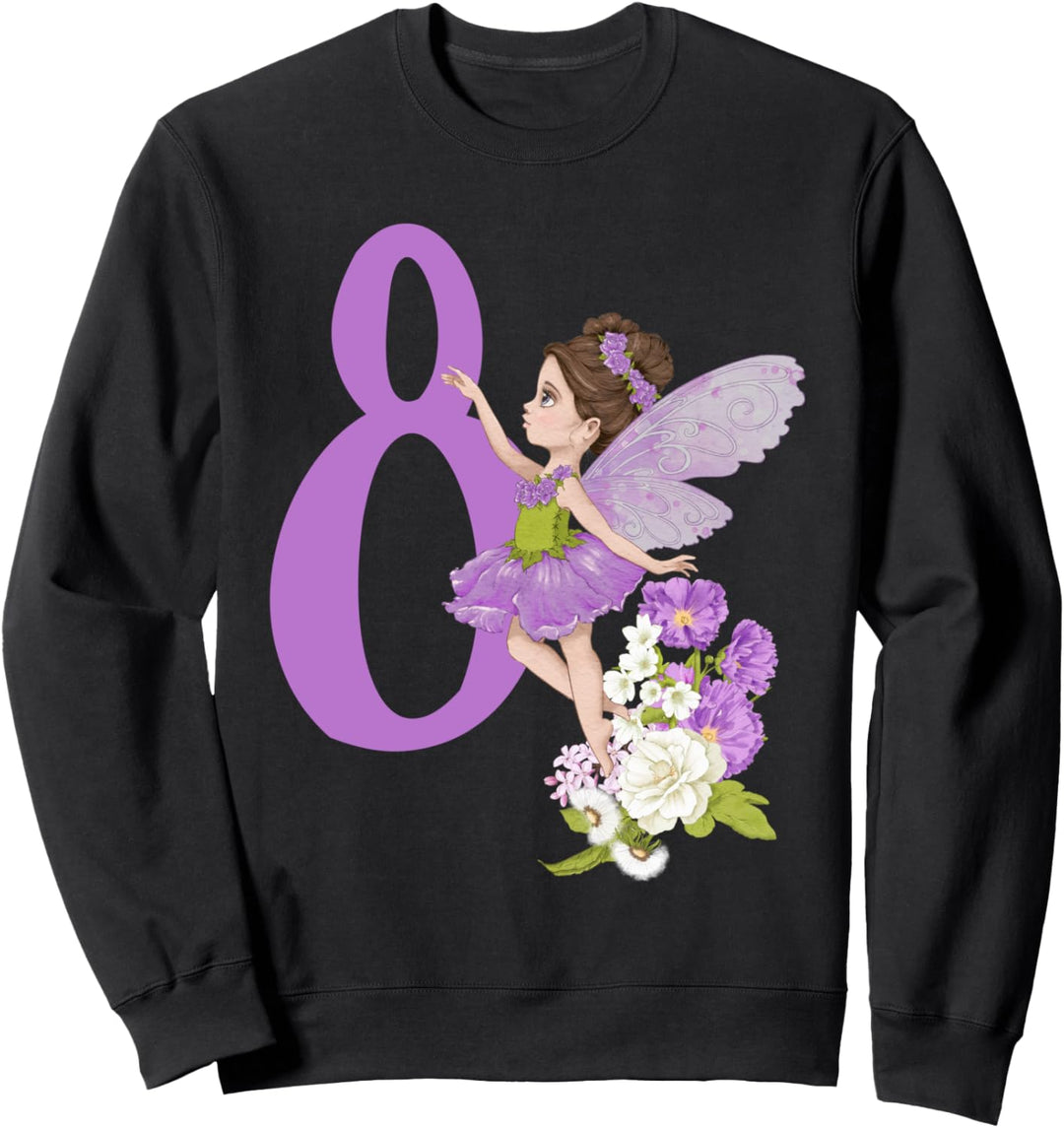8. Geburtstag Fee Mädchen Blumenfee Feen Fee Latina Sweatshirt