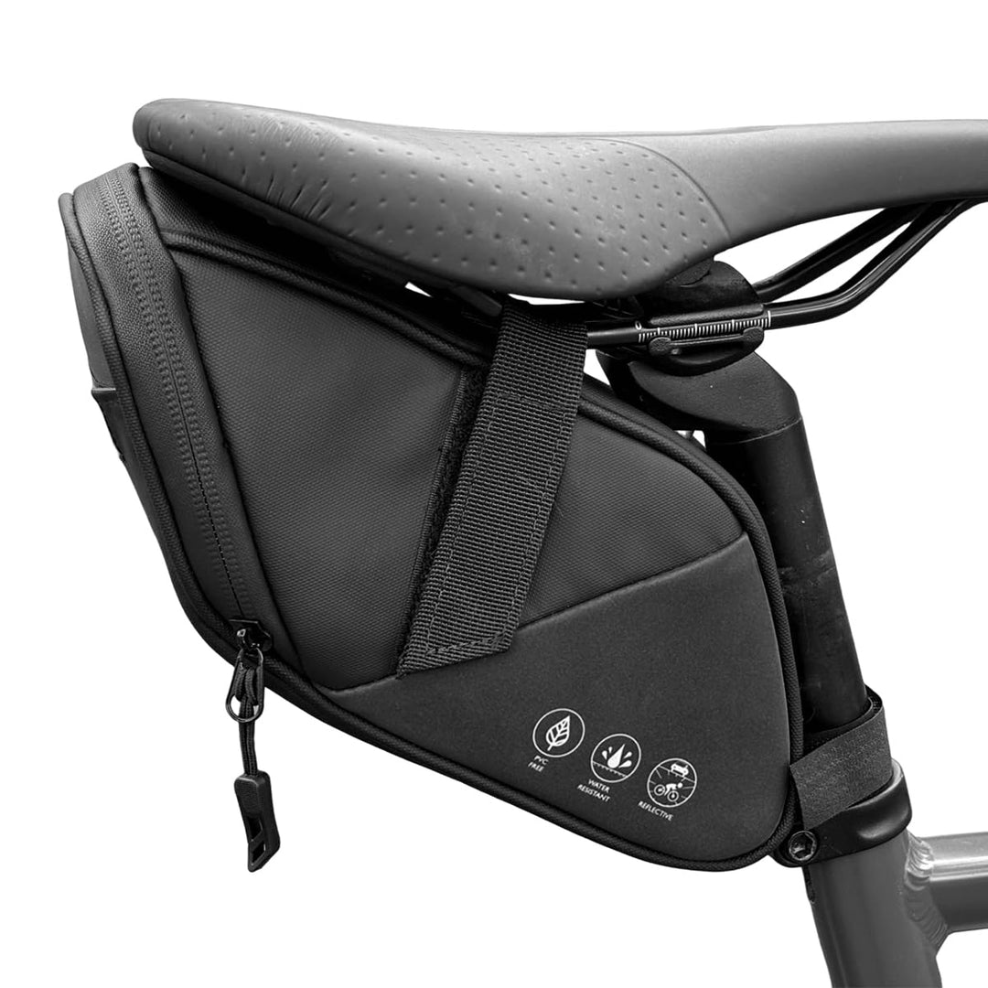 Fahrrad Satteltasche 1L, Wasserabweisende Fahrradtasche mit 3 Netztaschen, Unter dem Sitz Tasche für