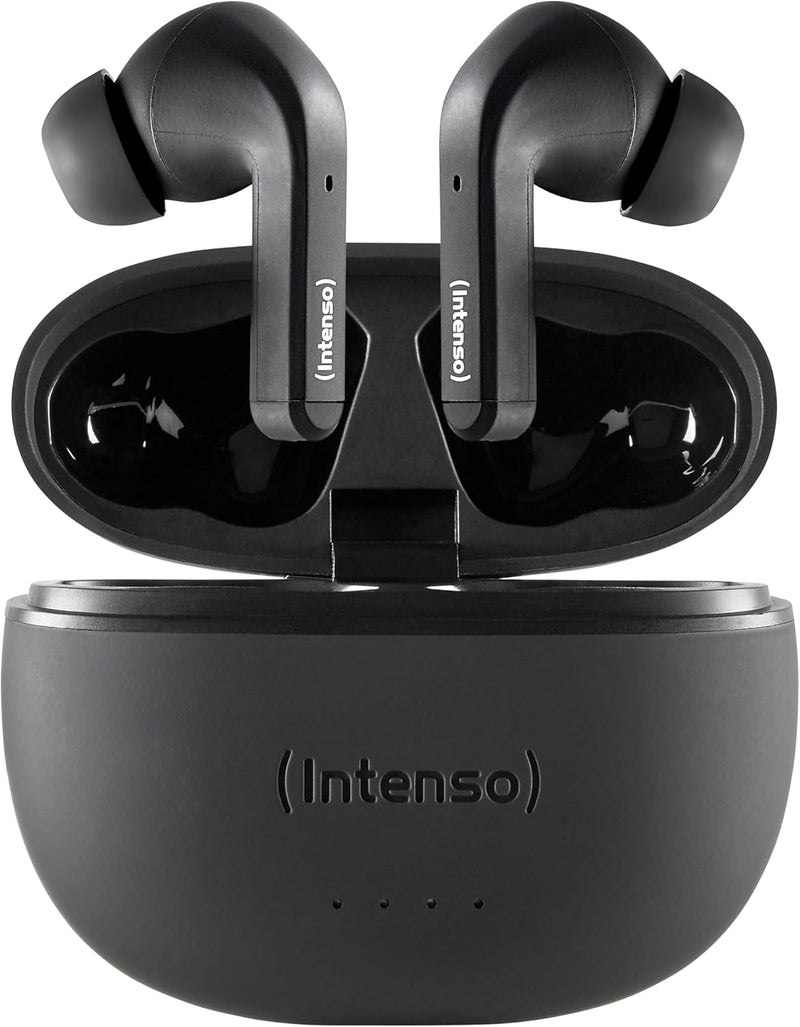 Intenso Black Buds - TWS True Wireless Kopfhörer T300A mit Active Noise Cancelling und bis zu 35 Std