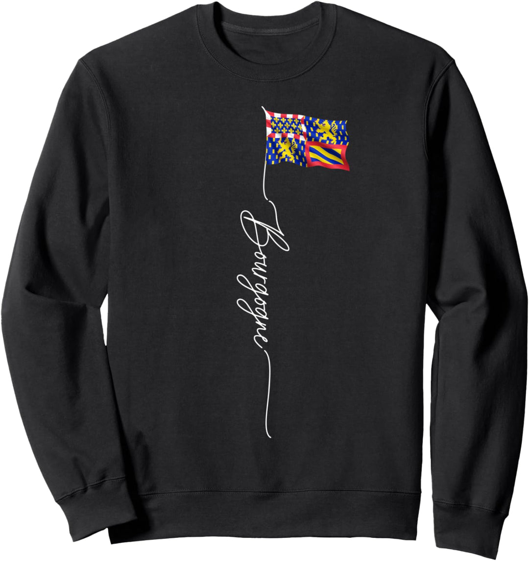 Burgunderrote Flagge, Schwarz und Weiss Flagge Herren Damen Bourgogne Sweatshirt
