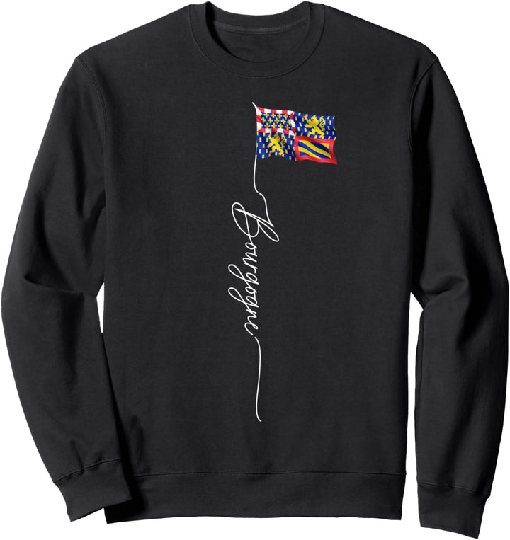 Burgunderrote Flagge, Schwarz und Weiss Flagge Herren Damen Bourgogne Sweatshirt