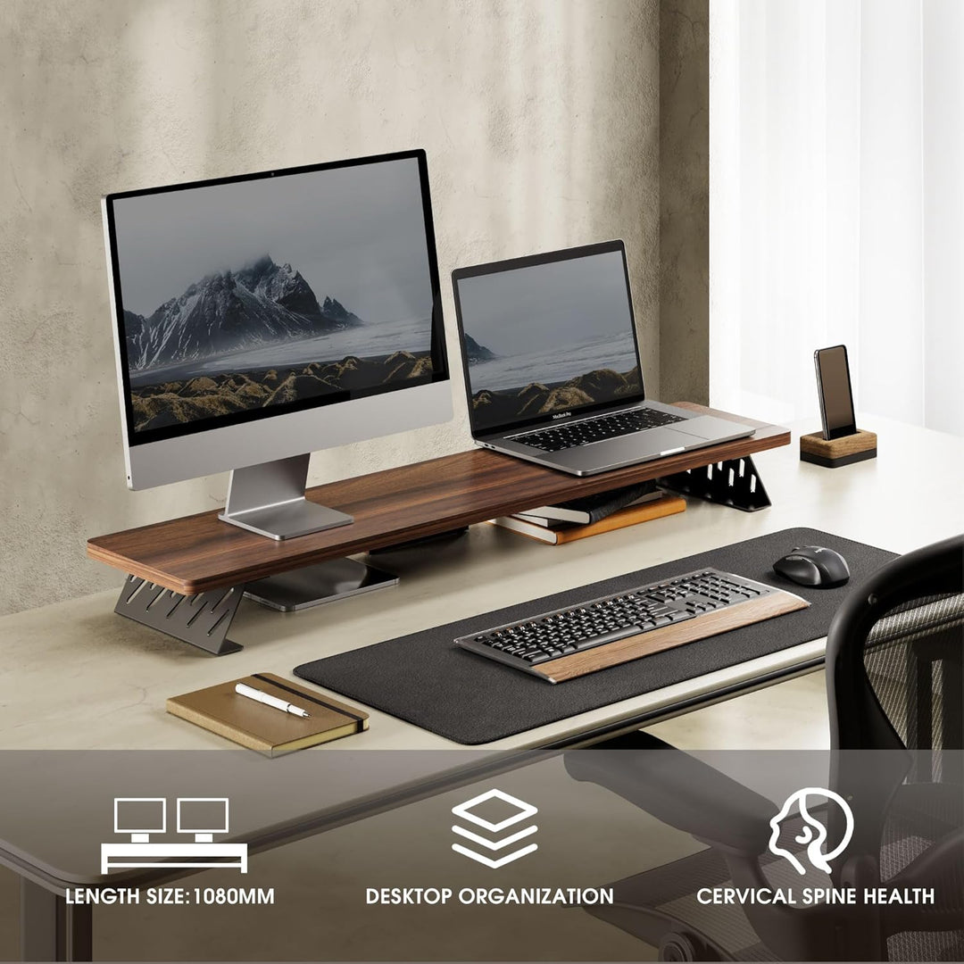 Fenge Dual Monitorständer mit Modernen Metallfüssen Multifunktionaler Bildschirmständer für Computer