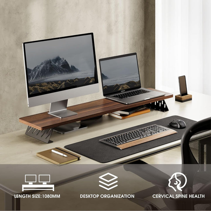 Fenge Dual Monitorständer mit Modernen Metallfüssen Multifunktionaler Bildschirmständer für Computer