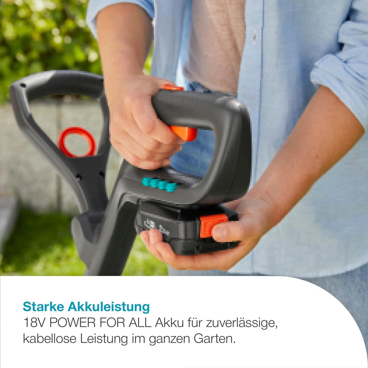 Gardena Akku-Trimmer EasyCut 23/18V P4A Ready-To-Use Set: Rasentrimmer mit 230 mm Schnittkreis, vers
