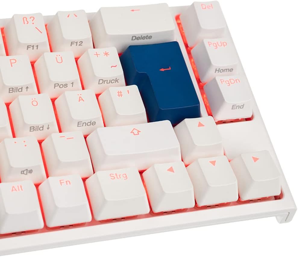 Ducky ONE 2 SF Gaming Tastatur Deutsches Layout, Mechanische Tastatur RGB mit Cherry MX Blue Switche