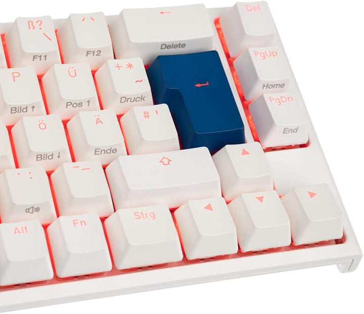 Ducky ONE 2 SF Gaming Tastatur Deutsches Layout, Mechanische Tastatur RGB mit Cherry MX Blue Switche