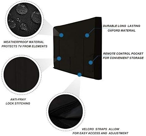 Wasserdichte und wetterfeste TV-Abdeckung für 139,7 cm (55 Zoll) grosse Flachbildfernseher 55'' schw