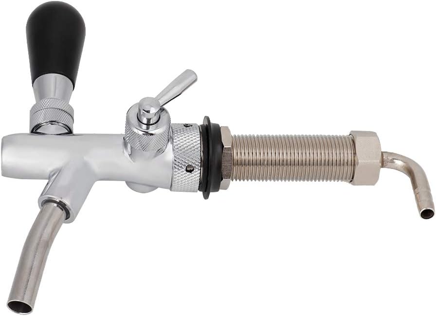 Einstellbarer Zapfhahn für Bier vom Fass mit Durchflussregler 4-Zoll Zapfhahn Kit für Homebrew Zapfb