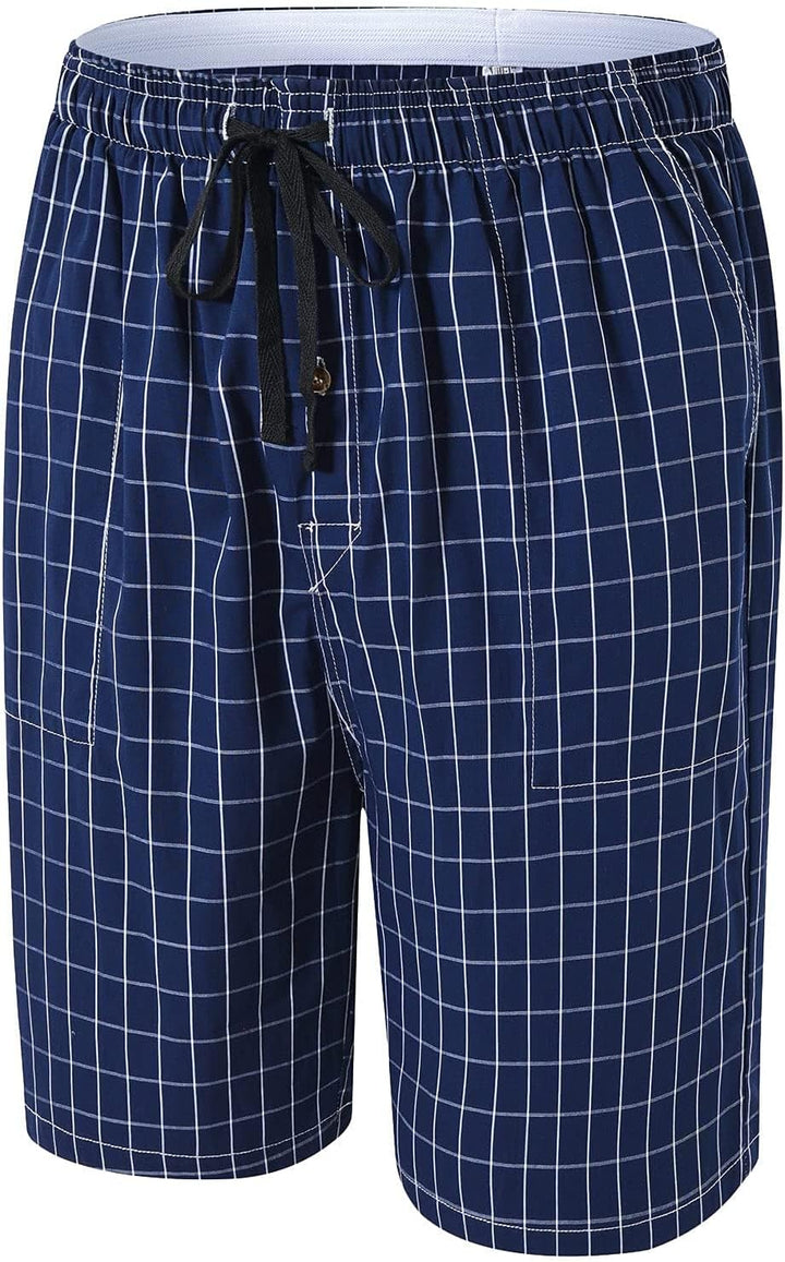 Herren 3er Pack Schlafanzughose Kurz Baumwolle Kariert Pyjamahose Shorty Sommer Nachtwäsche Schlafsh