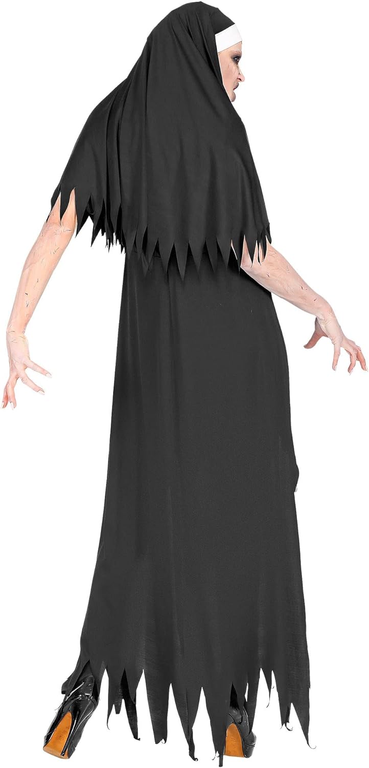 "HORROR NUN" (dress with overskirt, headpiece) - (S), S