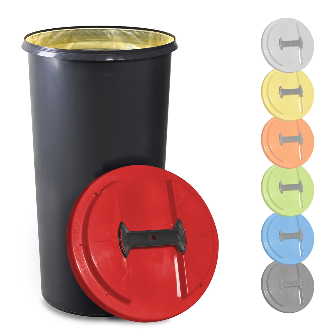 KUEFA BSC 60L Mülleimer, Müllsackständer, Gelber Sack Ständer inkl. Klemm-Ring für Müllbeutel, extra