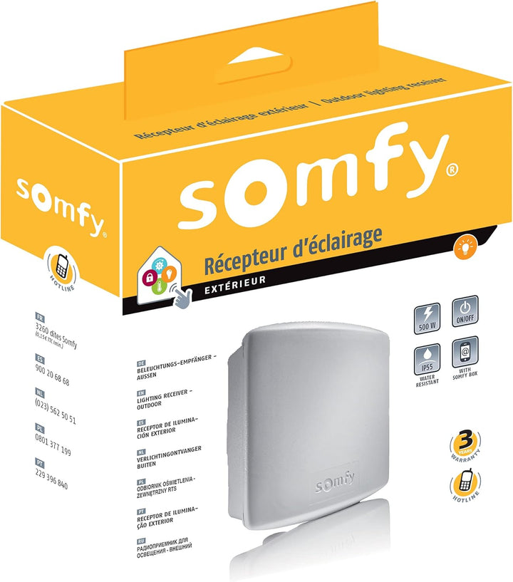 Somfy 2400583-Beleuchtungsempfänger, Aussenbeleuchtung, 500 W, 230 V, weiss, Weiss
