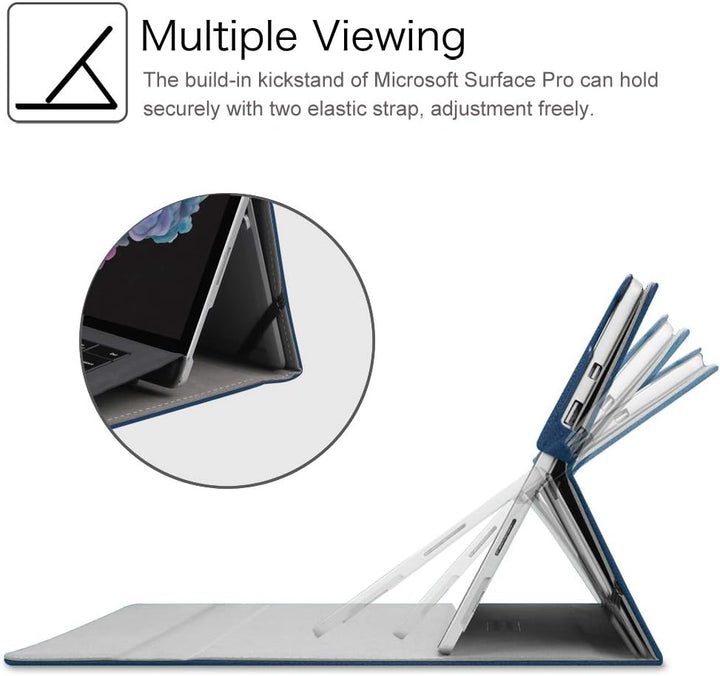 FINTIE Hülle für Microsoft Surface Pro 7+/ 7/6/ 5/4/ 3 Tablet 12.3 Zoll - Multi-Sichtwinkel Hochwert