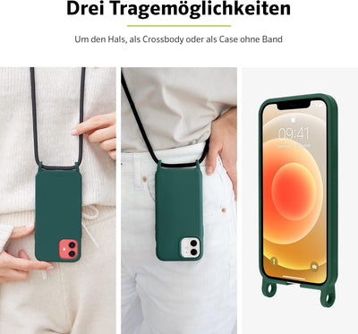 Artwizz HangOn Case kompatibel mit [iPhone 13] - Elastische Schutzhülle aus Silikon als Handykette z