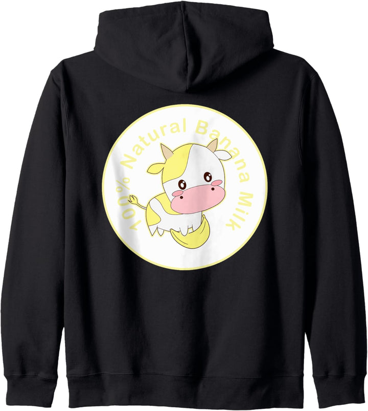 Kawaii cute Yellow cow, Kawaii Banana Milk Girl Kapuzenjacke