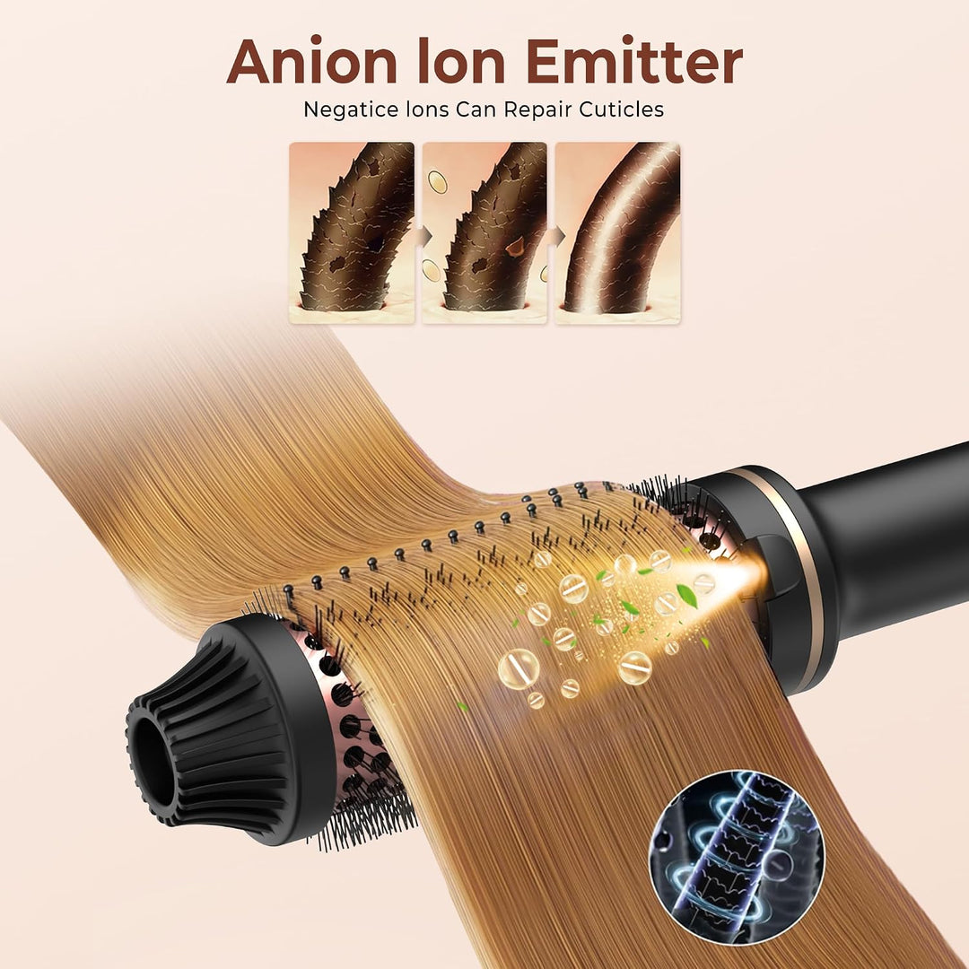 UMIGA Thermobürste 3 in 1, 38mm Thermal Brush LCD 120-200℃ Dual PTC Heated Round Brush,Lockenbürste,