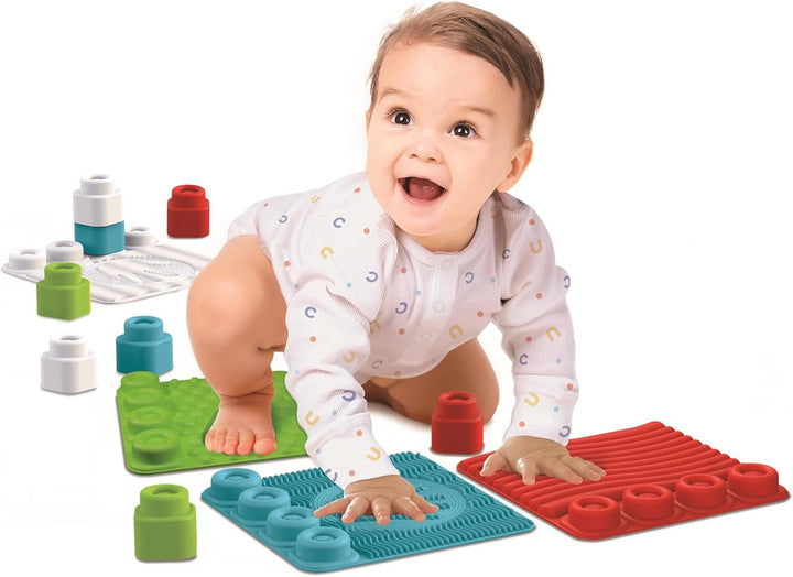 Clementoni 17352 Soft Clemmy Sensorische Krabbeldecke für Babys Bausteine für Kleinkinder ab 10 Mona