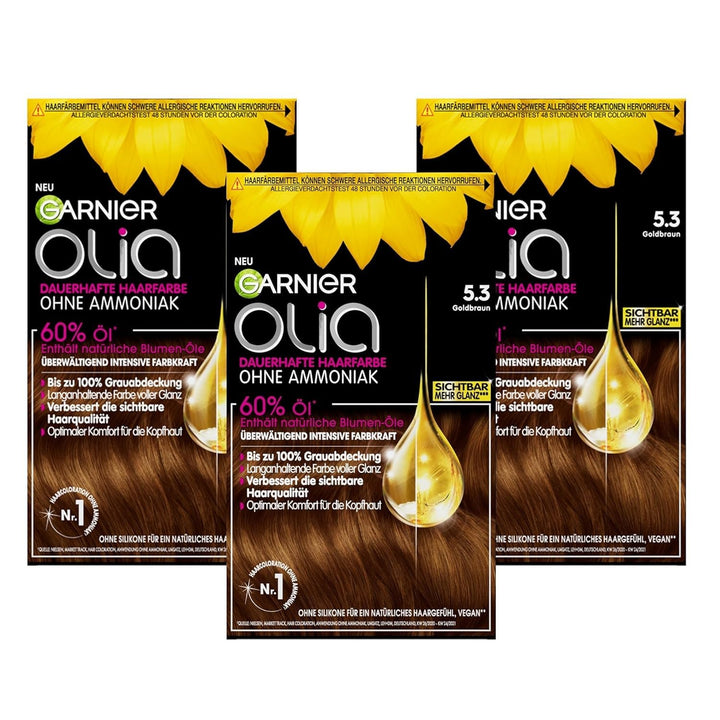 Garnier Olia Dauerhafte Haarfarbe ohne Ammoniak, Mit pflegenden und natürlichen Ölen, Vollständige G