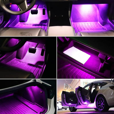 SENZEAL LED Innenleuchten für Tesla Model 3/Y/S/X Ultrahelle LED-Lampe Fussraumbeleuchtung Kofferrau