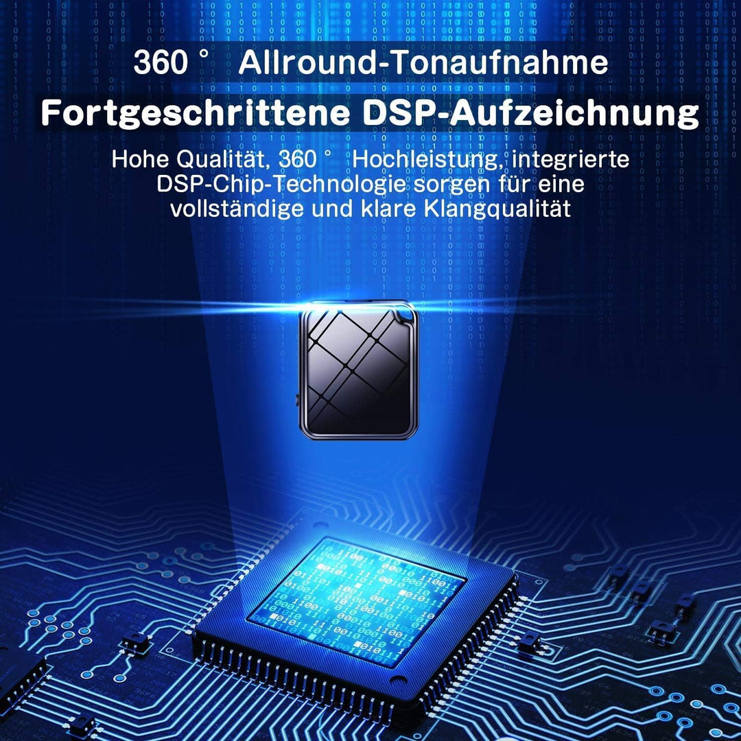 Mini Diktiergerät, TDW Mini Aufnahmegerät 16GB Diktiergerät mit Mikrofon Stimmenaktivierung Klein Ab