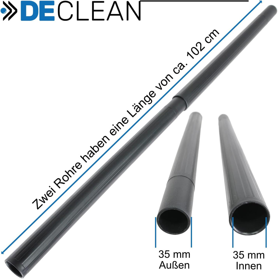 DeClean 2 Staubsauger Verlängerungs Rohr 35 mm, Staubsaugerrohr aus Kunststoff, Kompatibel mit Einhe