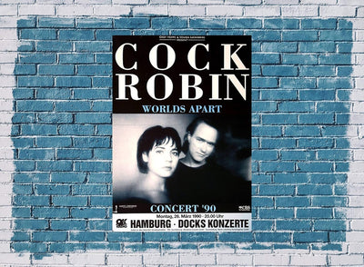 Cock Robin - Worlds Apart, Hamburg 1990 » Konzertplakat/Premium Poster | Live Konzert Veranstaltung