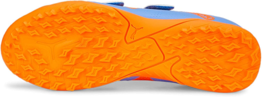 PUMA Unisex Future Play Tt V Jr Fussballschuh 38.5 EU Blue Glimmer Puma White Ultra Orange, 38.5 EU