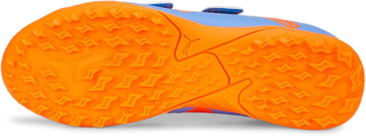 PUMA Unisex Future Play Tt V Jr Fussballschuh 38.5 EU Blue Glimmer Puma White Ultra Orange, 38.5 EU